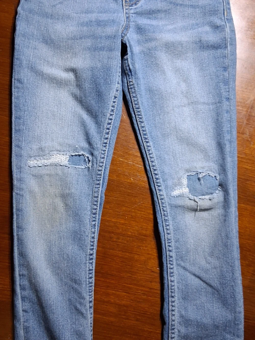 OshKosh B'gosh Light Blue Kids Stretch Jeans with Knee Rips